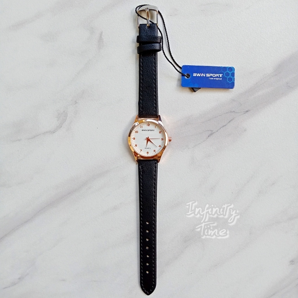 Jam Tangan Cewek Awin Bwin Sport M1023G M1023L Wanita Analog Strap Leather Kualitas Original, Untuk