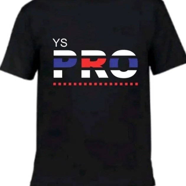 kaos pria ys pro warna hitam bahan katun