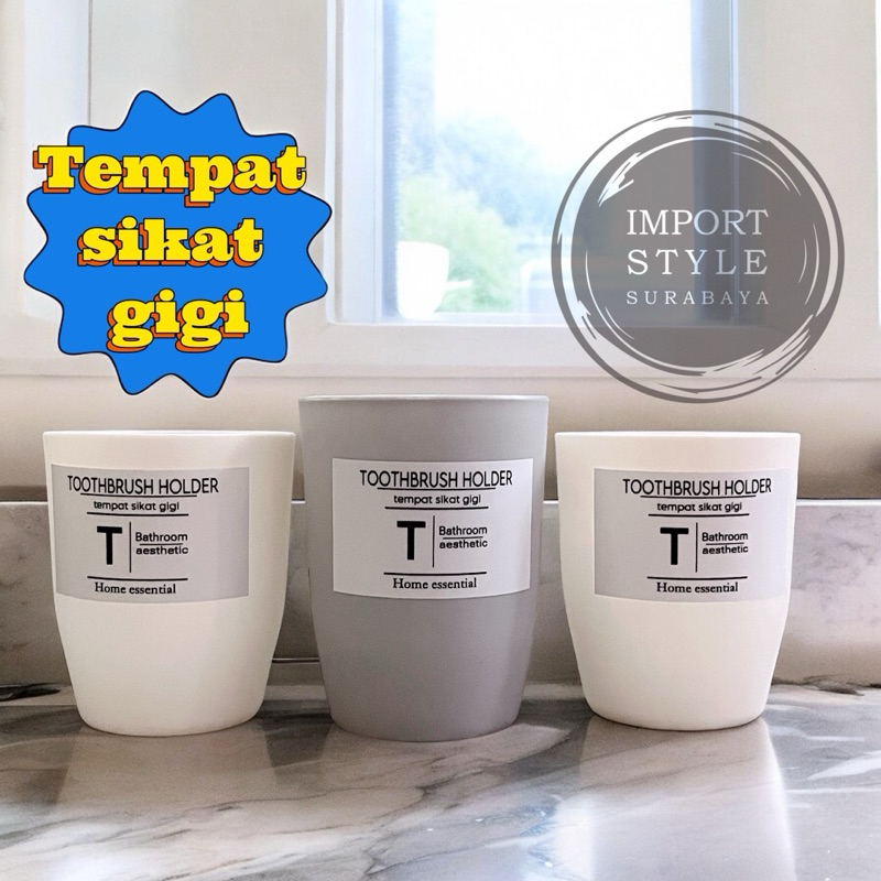 tempat sikat gigi toothbrush holder SIMPLE DESIGN . perlengkapan kamar mandi aesthetic