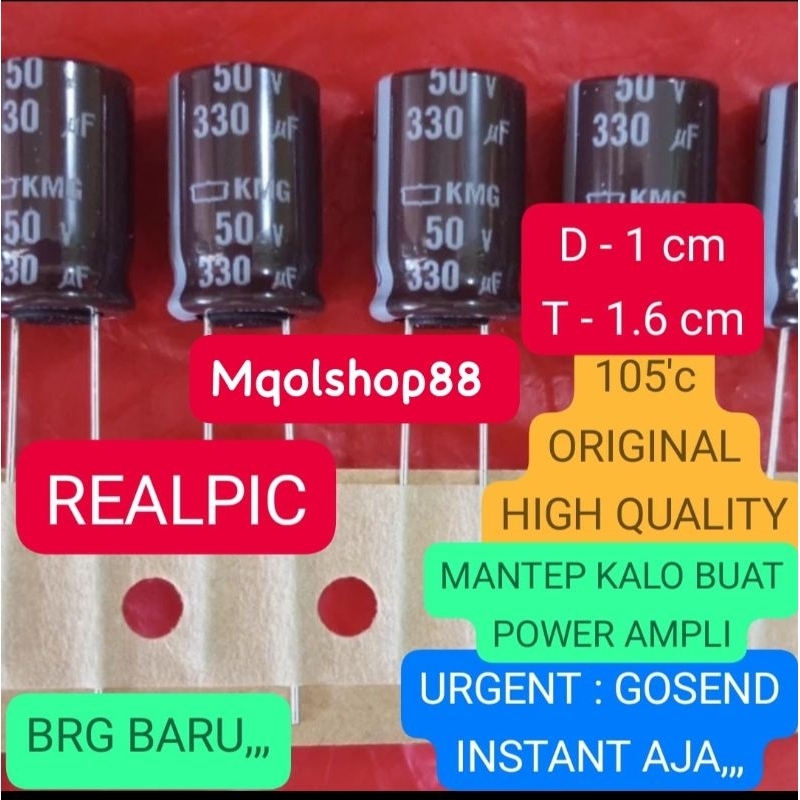 ORIGINAL RUBYCON 330uf 50v 330mk 50v 330mikro 330mikro50v 330mikro 330uf50330mk50v CAPASITOR KAPASIT