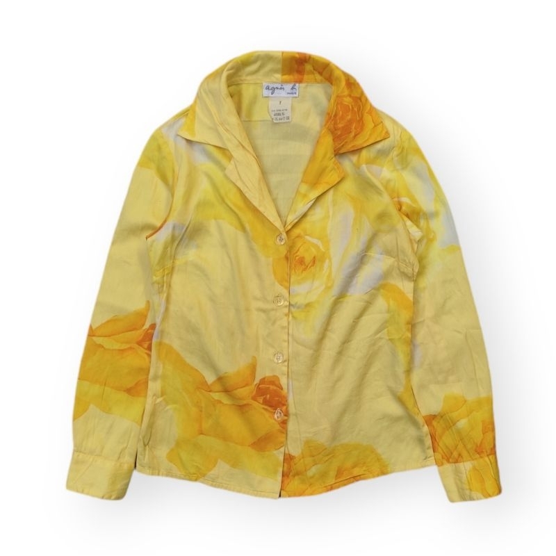 Agnes B Floral Print Button Down Shirt