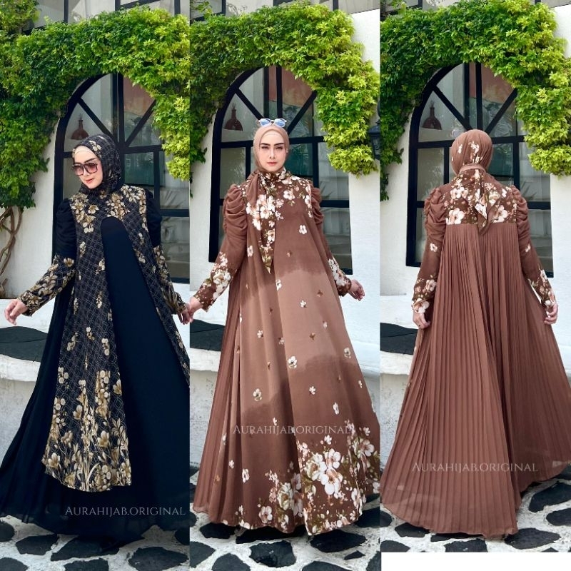 gamis dress naomi Tiara Calista gown ORI aura hijab