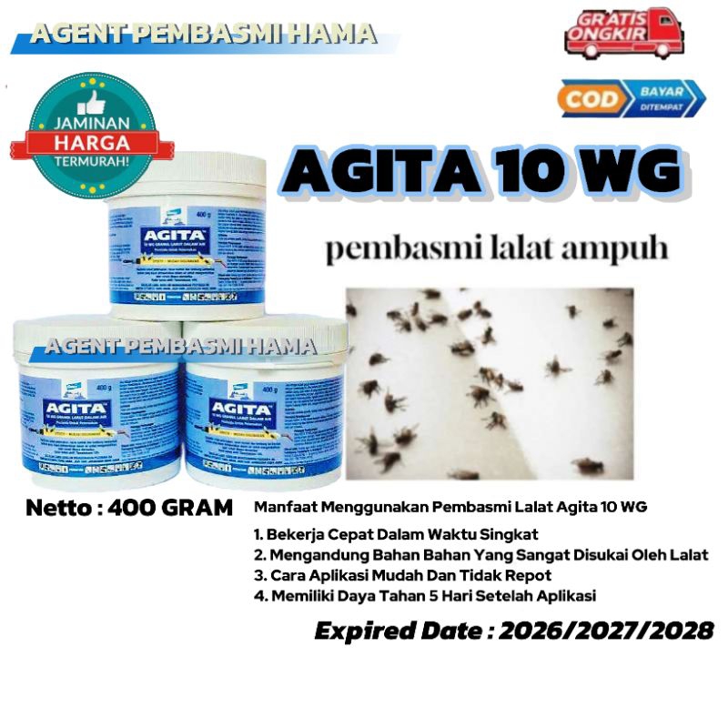 AGITA 10 WG OBAT RACUN PEMBASMI LALAT PALING AMPUH ORIGINAL 400 GRAM