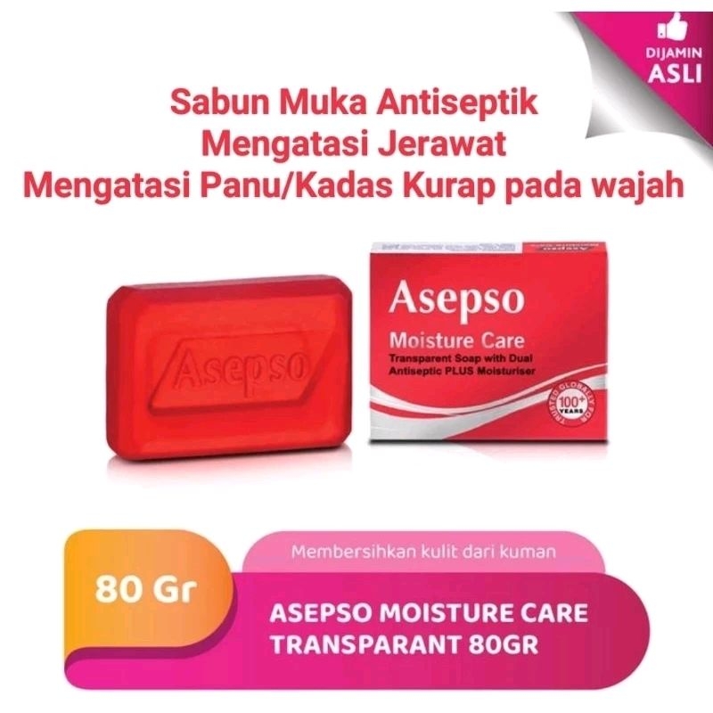 ASEPSO SABUN MUKA Transparant 80 gr Mengatasi Jerawat dan Panu di wajah