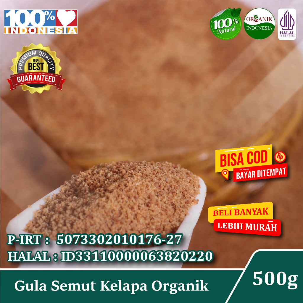 

Gula Kelapa Organik 500g / Gula Semut Kelapa Bubuk / GRADE A PREMIUM EXPORT QUALITY / 100% Murni