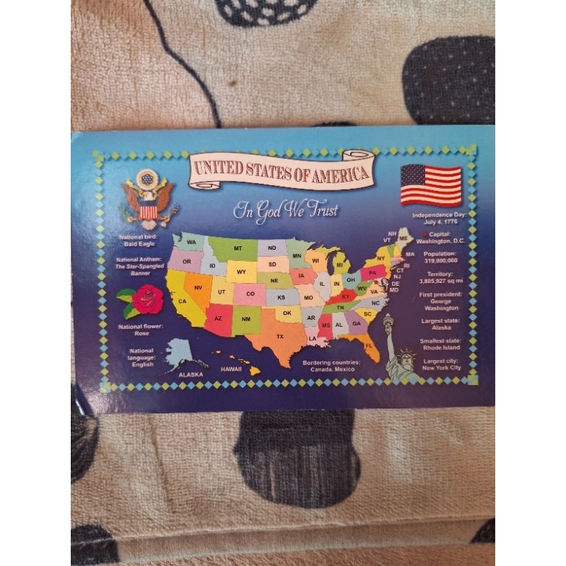 

kartu pos peta amerika/usa map postcard