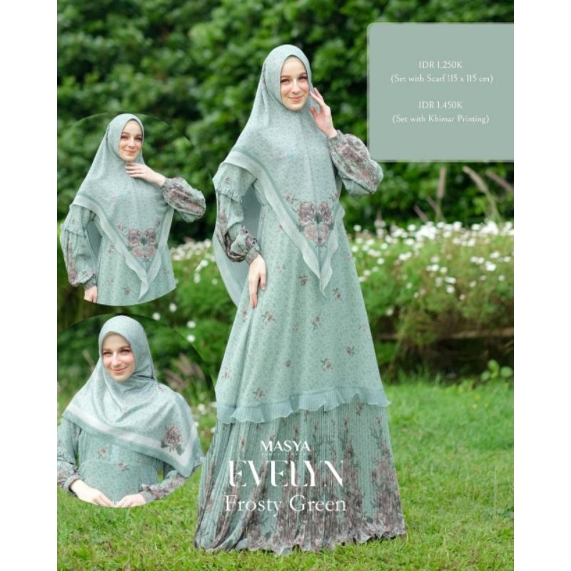 [MADENIA SYARI_MASYA] GAMIS SYARI TERBARU / DRESS SET PRINTING " EVELYN SET " BY MASYA