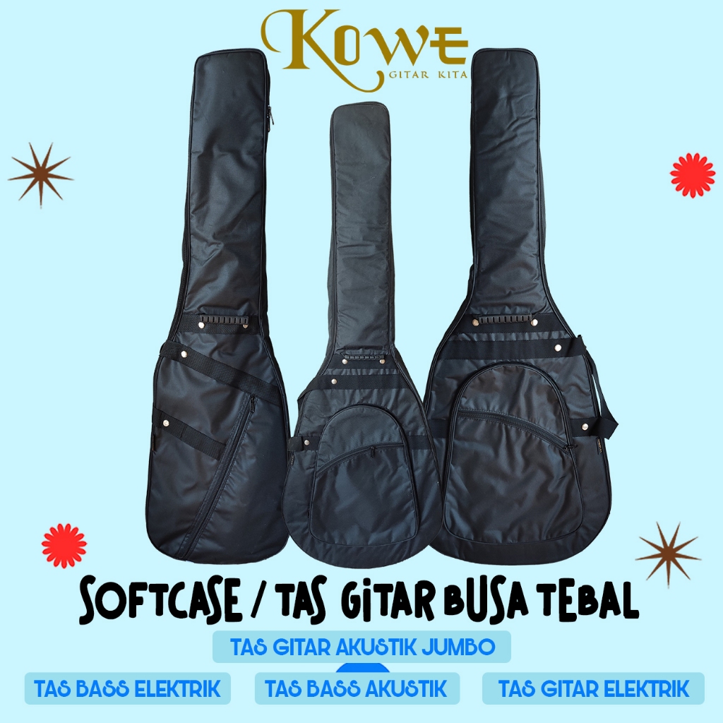 Softcase Gitar Akustik Jumbo / Tas Gitar Akustik Jumbo Spon Tebal