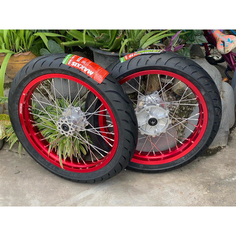 wheelset supermoto 250 215 semi cacing crf150L klx dtracker new
