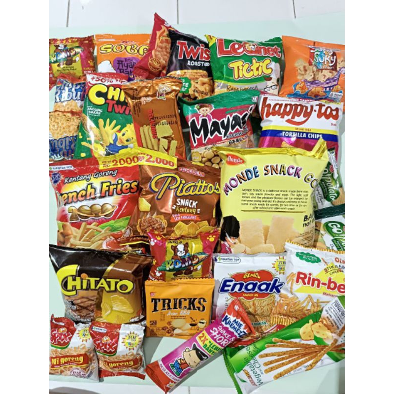 

Snack paket Gurih paket murah jajan 1 paket murah happytos chitato isi jajan rasa gurih