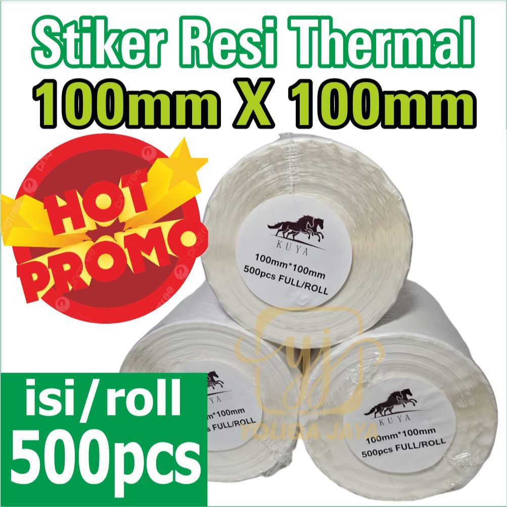 

STIKER LABEL RESI STIKER RESI, STIKER LABEL, STIKER THERMAL 100 X 100 X 500 HARGA GROSIR