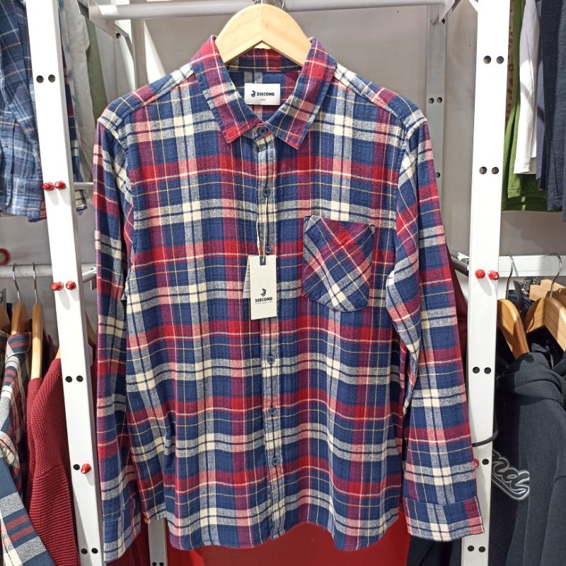 3SECOND - KEMEJA FLANEL PRIA TANGAN PANJANG REGULAR FIT ORIGINAL 3SECOND
