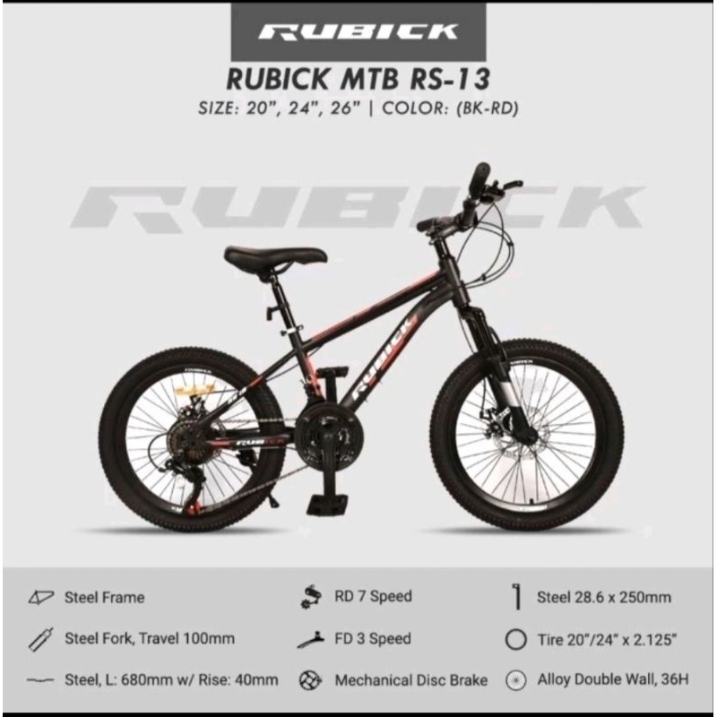 Sepeda Gunung /MTB Rubick RS13 7speed MTB 26