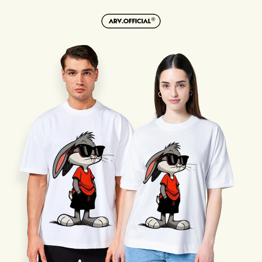ARV T- Shirt Bugs Bunny Oversize Unisex Kaos Pria Wanita Distro Lengan Pendek