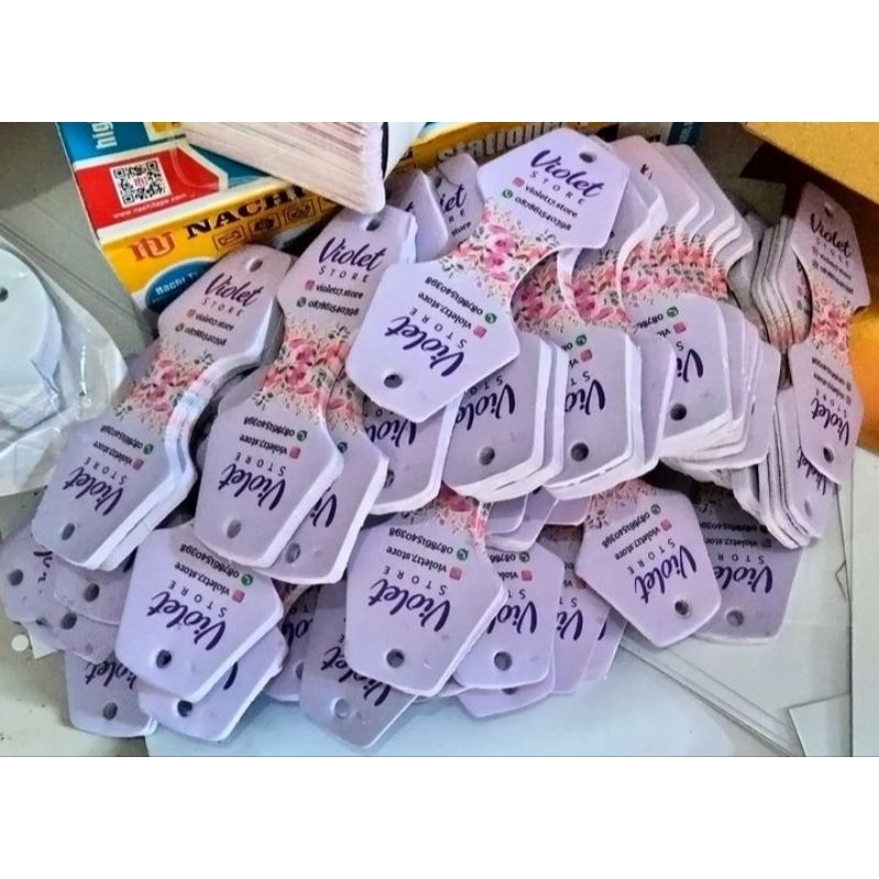 

Hangtag Kalung Kecil 3x8 cm isi 1000 lembar FREE DESAIN