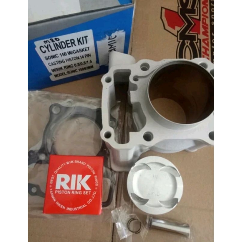 ORIGINAL BLOK KERAMIK PISTON Bore Up 62 MOTO 1 Honda SONIC 150 Fi Injeksi SUPRA GTR MOTO1 RACING 62m