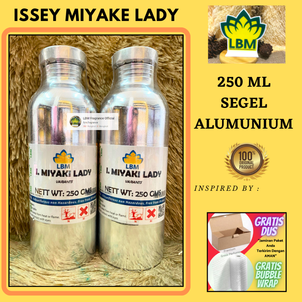 Bibit Parfum Murni ISSEY MIYAKE LADY Kemasan 250 ML SEGEL Alumunium LBM Fragrance - Bibit parfum Iss