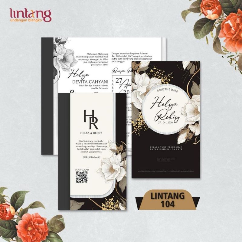Undangan Pernikahan / SURAT PERNIKAHAN MURAH DAN UNIK BISA COD lipat simple aesthetic lintang 104