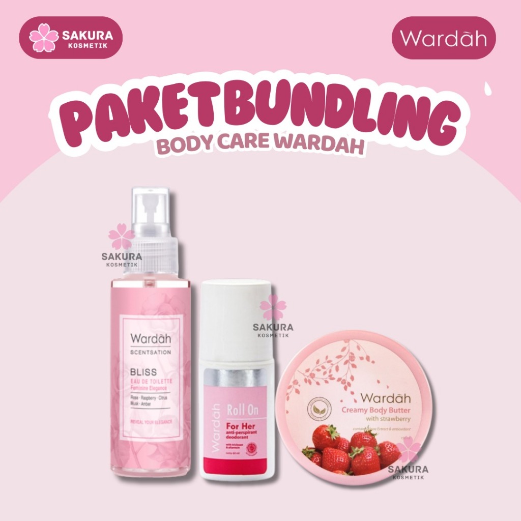WARDAH Paket Body Care I Body Mist 100ml  , Body Butter 50ml , Deodoran Roll On (3item)