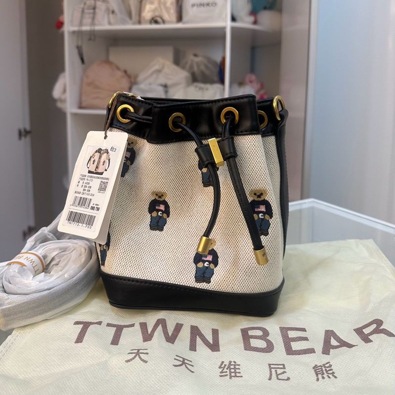 𝙉𝙀𝙒 TTWN Bear Bag Sling Bag Jastip PO BKK Tas Serut Wanita Beruang Canvas