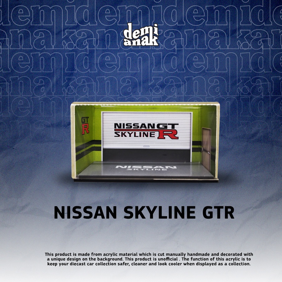 Box Akrilik Diecast Nissan Skyline GTR R34 Green Hijau