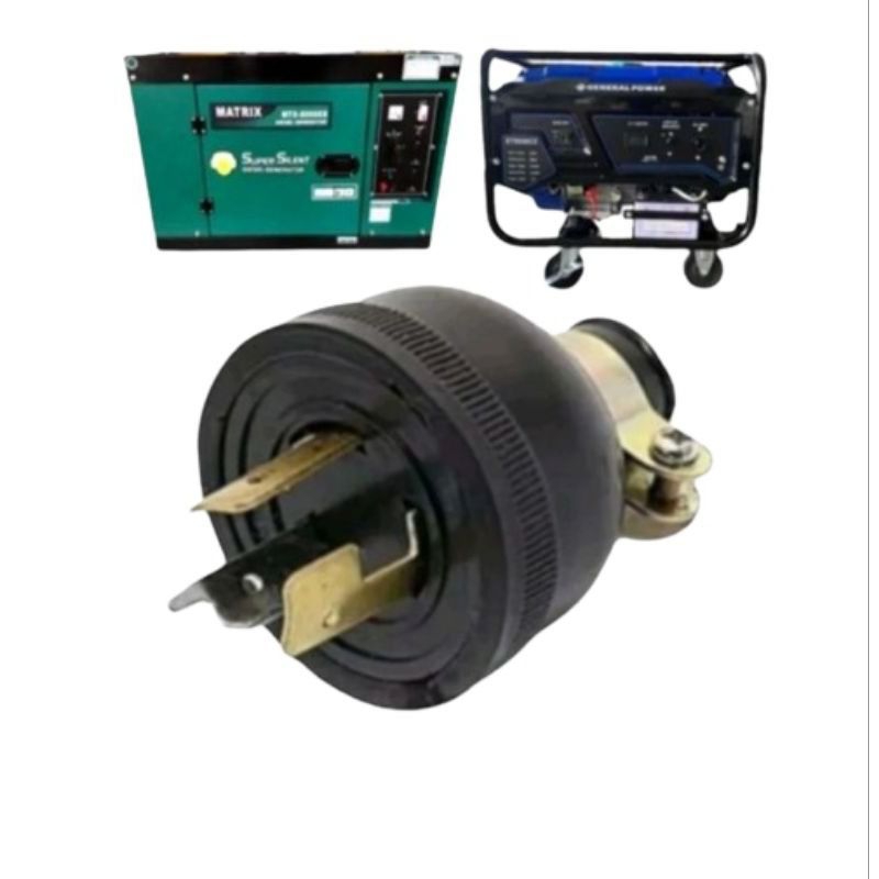 STEKER GENSET COLOKAN PLUG COP LISTRIK 3KAKI BULAT PUTAR GENSET GENERATOR
