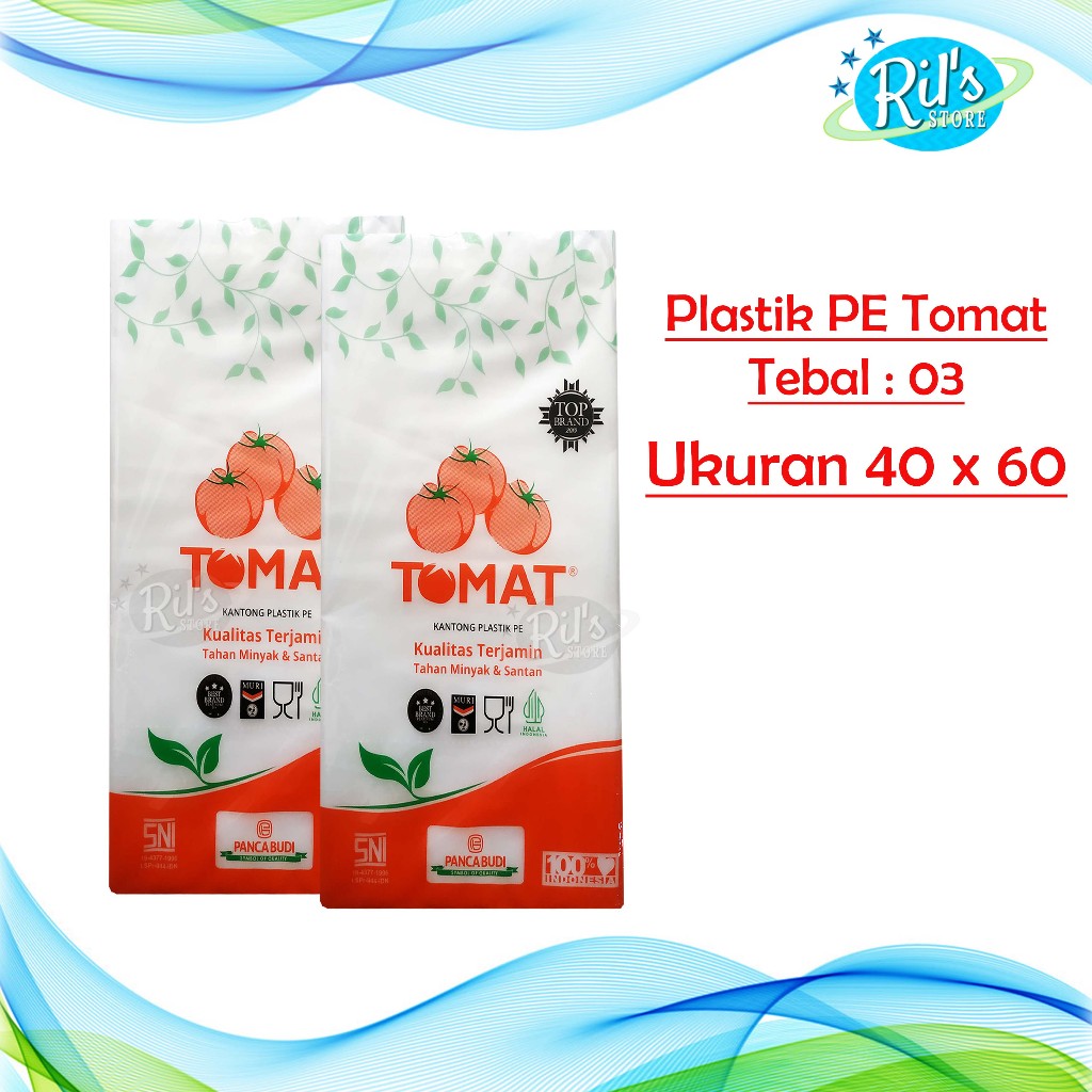 Plastik PE Tomat Uk 40 x 60 cm Plastik Elastis / Untuk kantongi ikan / Plastik 40x60