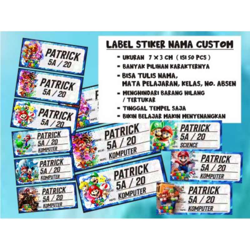 

Stiker Label Nama Custom Kekinian Baru & banyak yang suka isi 50 pcs
