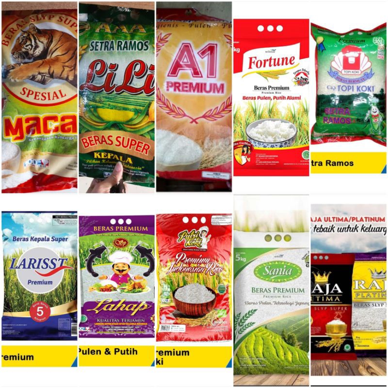

Aneka Macam Beras Putih PREMIUM Kemasan 5 Kg