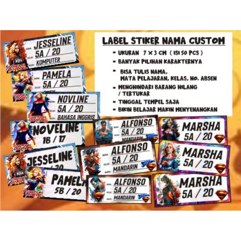 

Stiker Label Nama Kekinian Baru Termurah Disukai banyak orang isi 50 pcs