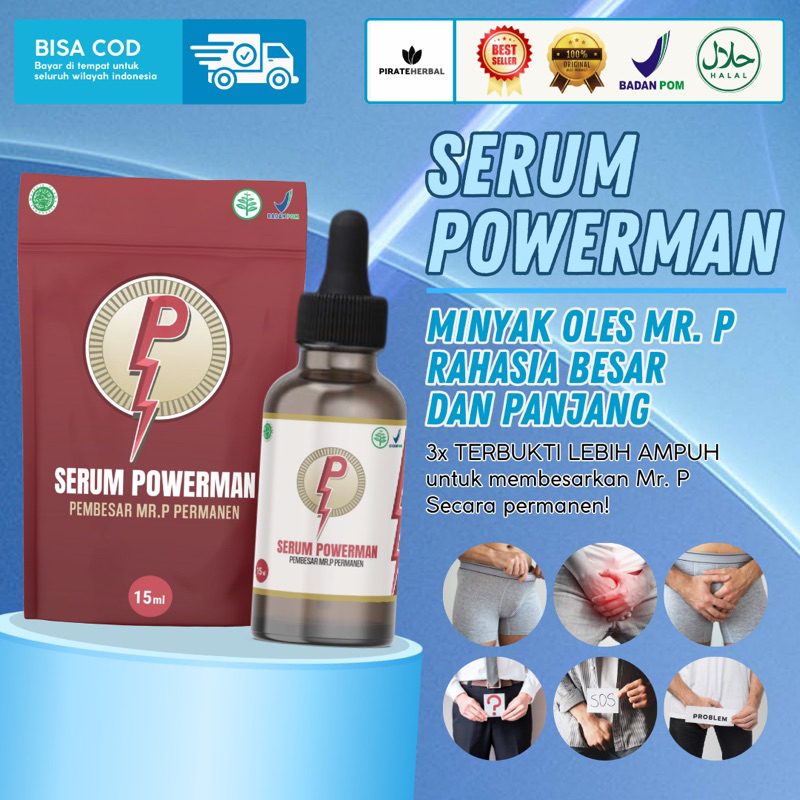 POWERMAN SERUM Serum Pembesar Mr.P Paling Ampuh - Serum Permanen Minyak Oles Pijat P Alami Aman Tanp