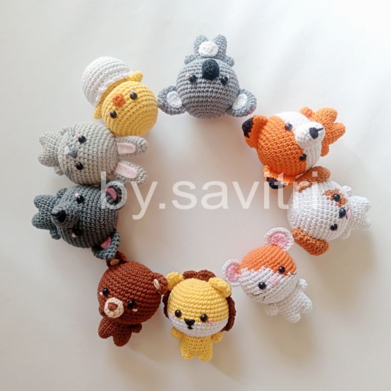 Amigurumi boneka rajut Xodiac gantungan kunci
