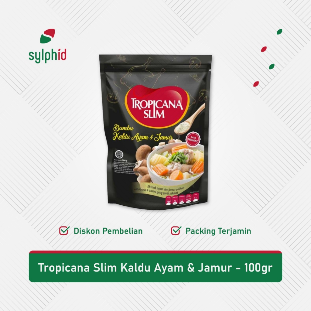 

Bumbu Kaldu Ayam dan Jamur Tropicana Slim / Rendah Garam / Tanpa MSG