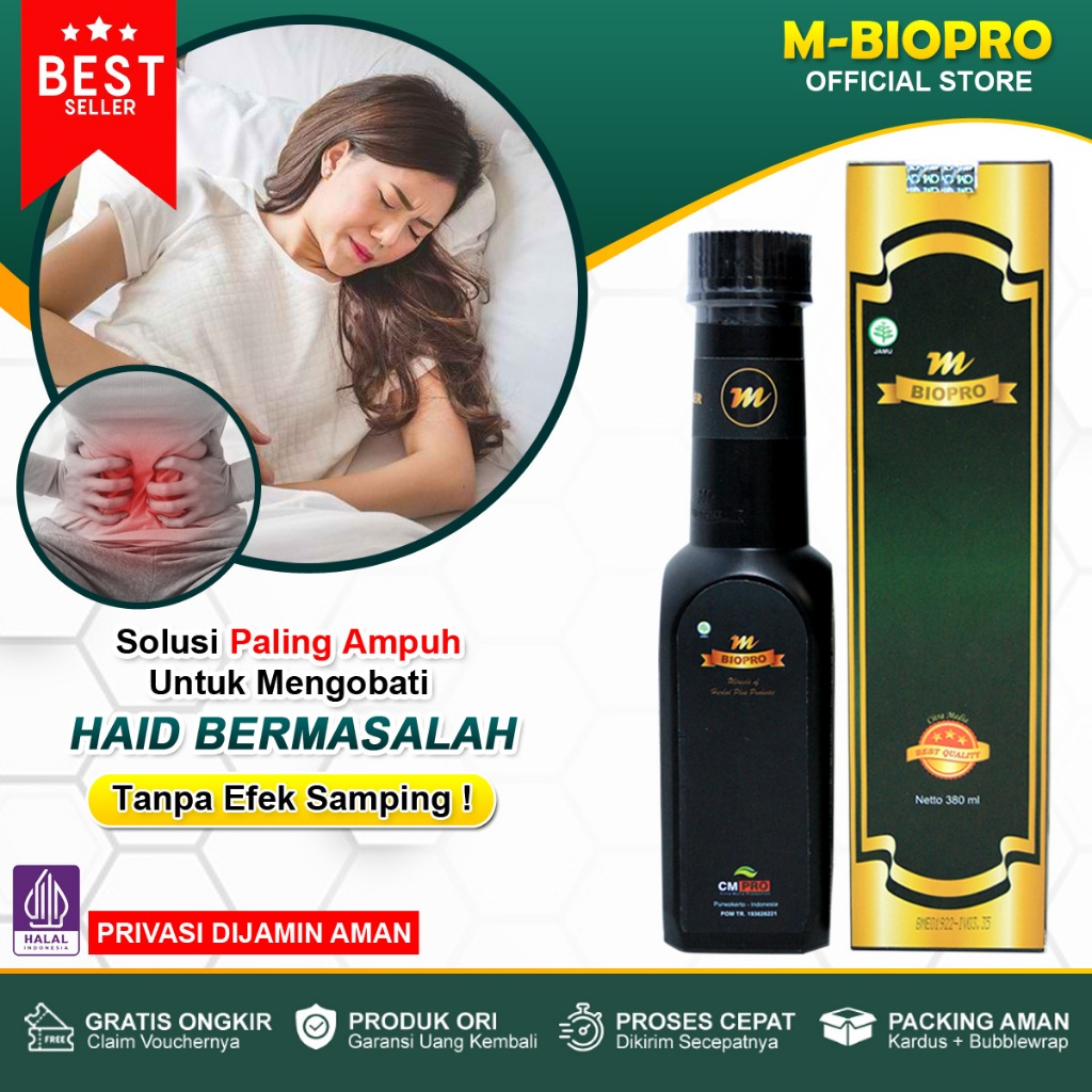 MBIOPRO Obat Pelancar Haid, Herbal Haid Telat 1 2 3 4 Minggu, Haid Berkepanjangan, Haid Tidak Normal