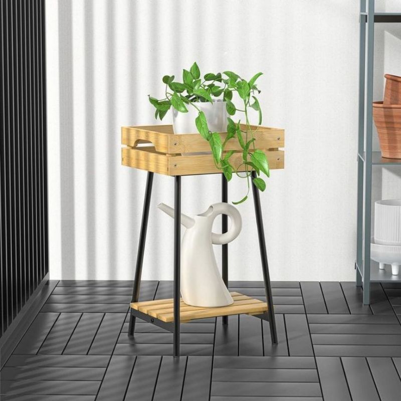 Meja Susun Rak Serbaguna Kayu Besi / Rak Dapur