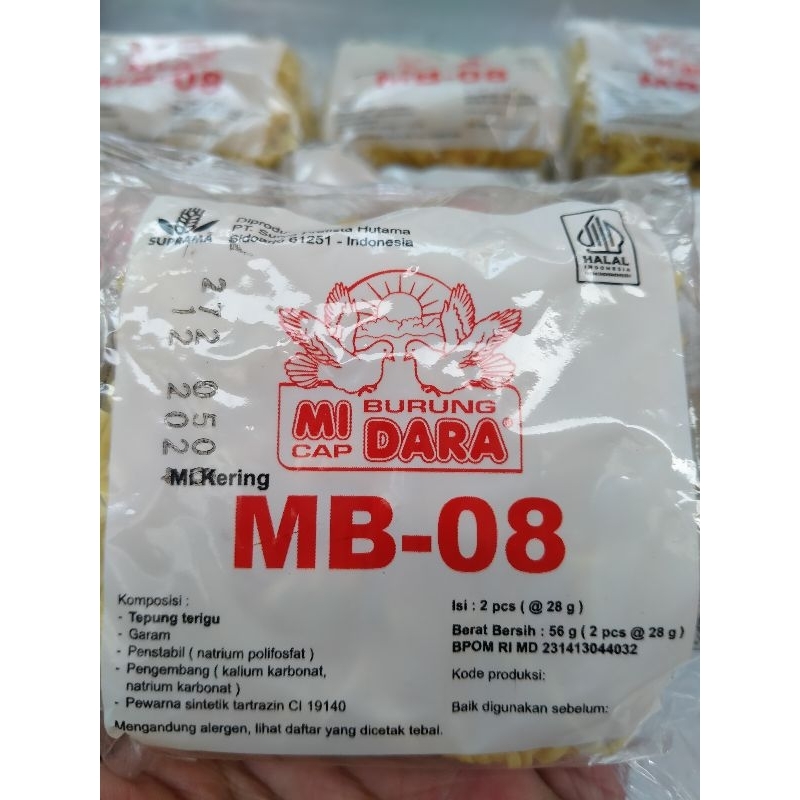 

MIE TELOR CAP BURUNG DARA MB-08 1 BUNGKUS ISI 2 KEPING 56g