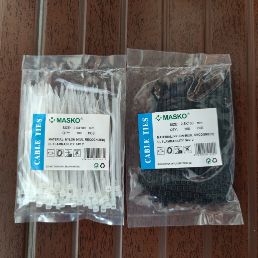 

Kabel tis ties / cable tie 2.6x100mm 2.6 x 100mm 10cm putih / hitam