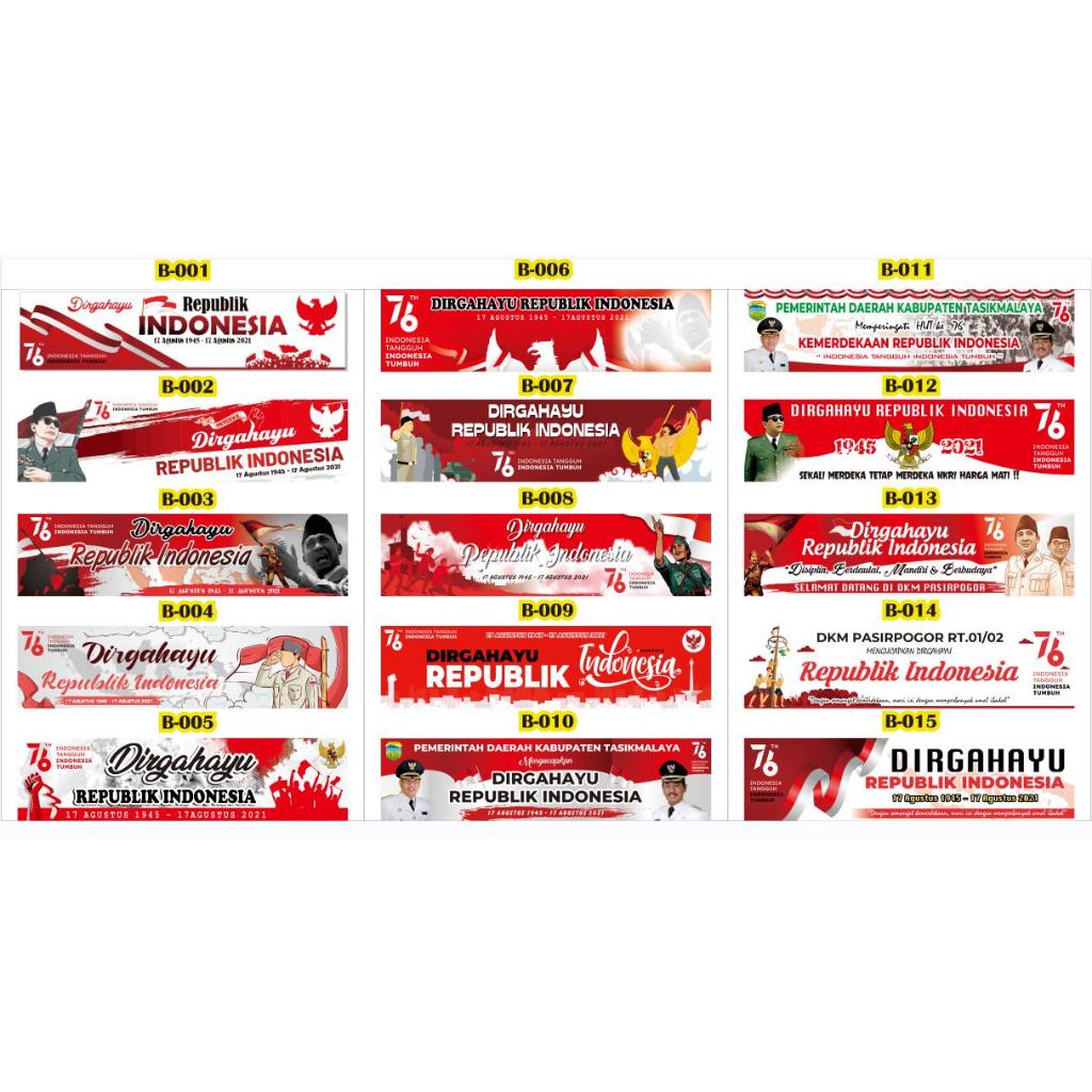 Banner Agustusan, Spanduk  17 Agustus, DIRGAHAYU RI, HUT RI