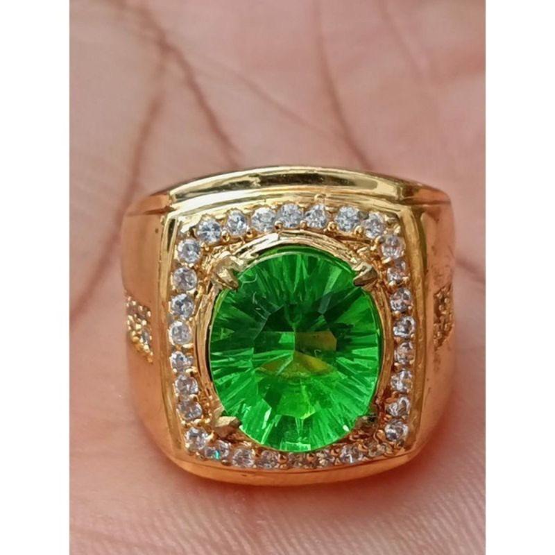 Batu cincin MOLDAVITE meteor hijau luser