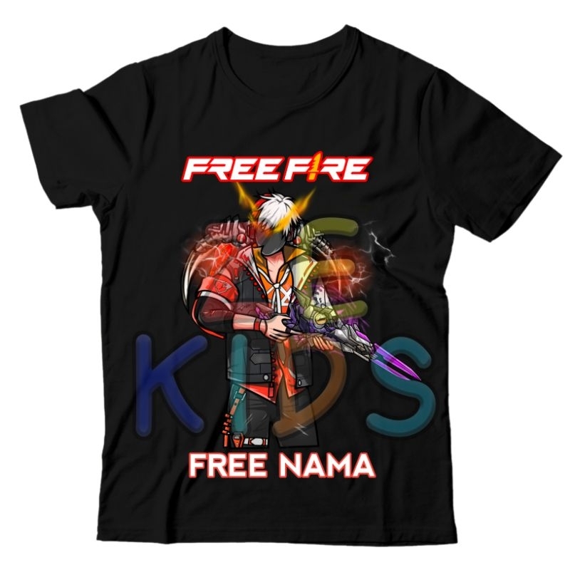 BISA COD FREE NAMA KAOS ANAK ANAK LAKI LAKI PEREMPUAN FF CHAR SG 2JT KARAKTER FF SG 2JT
