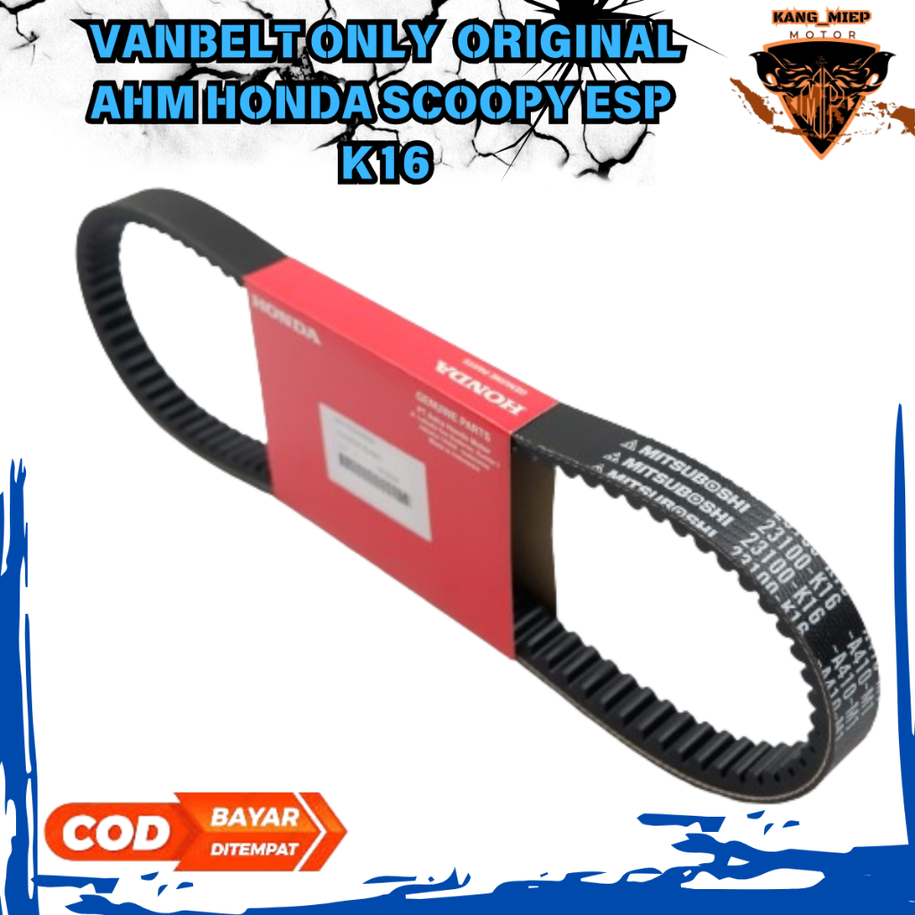 Vanbelt Original AHM Honda BeAt Sporty ESP &Scoopy ESP / V-BELT ORI Sepeda Motor SCOOPY ESP - K16