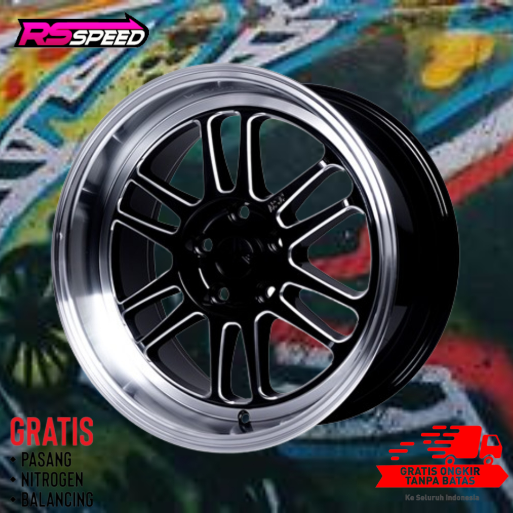 Velg mobil terbaru ring17 lock rpf'1 warna black chrome lips white untuk innova, hrv, crv, rush, ter