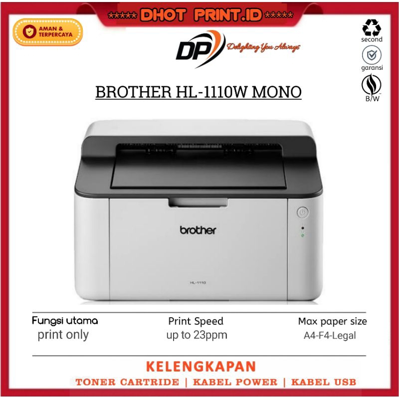 Printer Brother Hl-1110 second normal siap pakai
