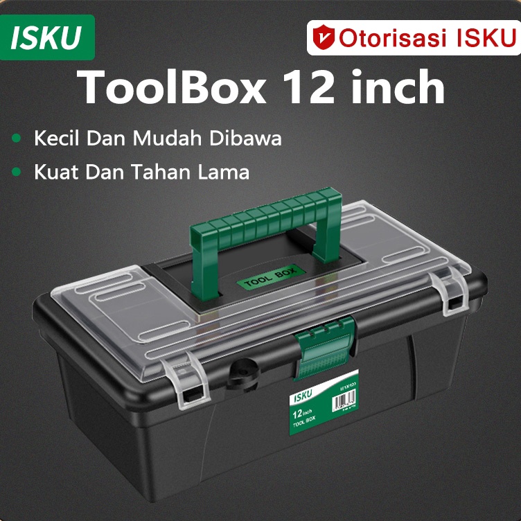 Terjangkau ISKU Tool Box besar 12 inch bahan pp kotak alat kotak alat tahan lama  kotak alat 12 inch