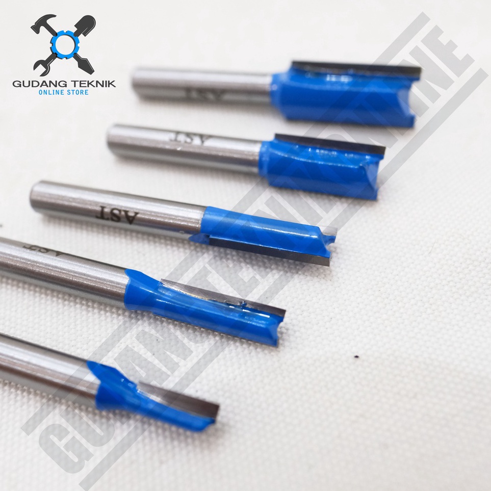 Cuma hari ini AST STRAIGHT BIT Mata Profil Kayu Straight Bit 14 34568112mm  Mata Trimmer Router AST 