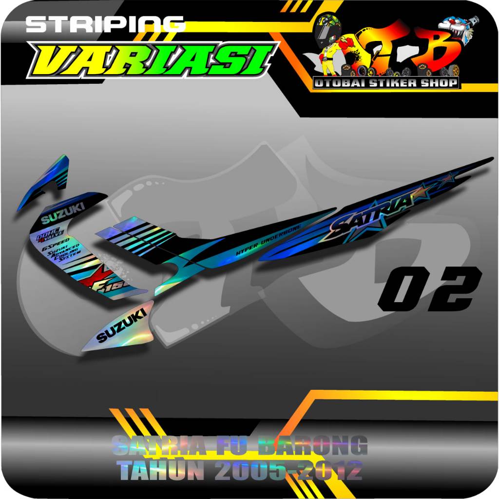 Striping Satu Set Suzuki Satria FU Barong Motif Satria Bintang Tahun 2005-2012