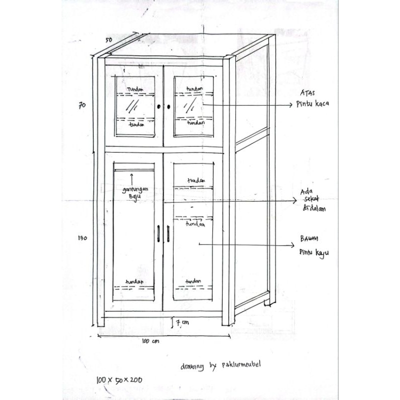 Lemari hias minimalis jati