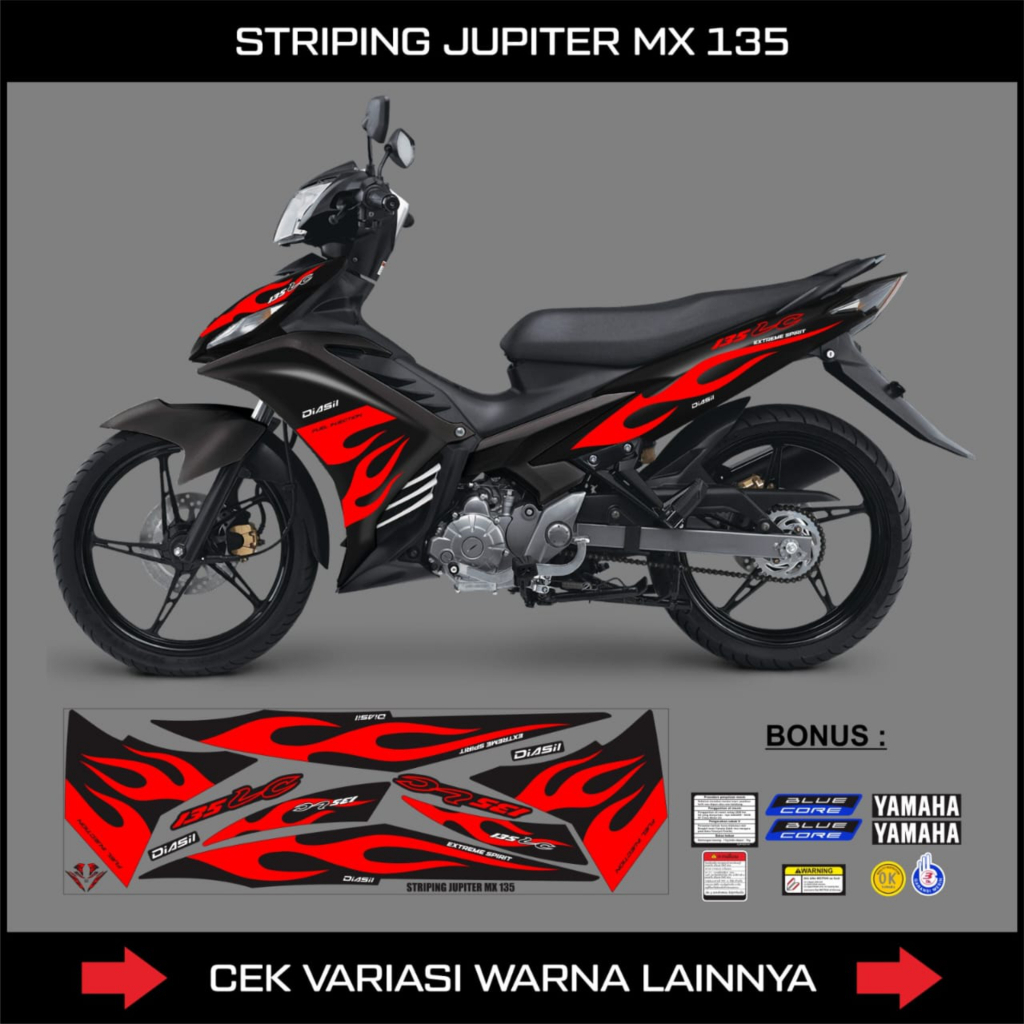 STICKER EXCITER 135 EDISI API TRIBAL / MX 135 NEW / JUPITER MX135 NEW / EXCITER 135 / LC 135 / RC