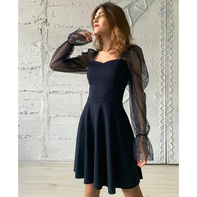 Chiobushop - Adila Dress  lengan tile dott | Party Dress | Dress Bridesmaid | Dress Kondangan