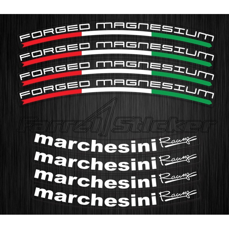 stiker velg sticker marchesini putih ring 17